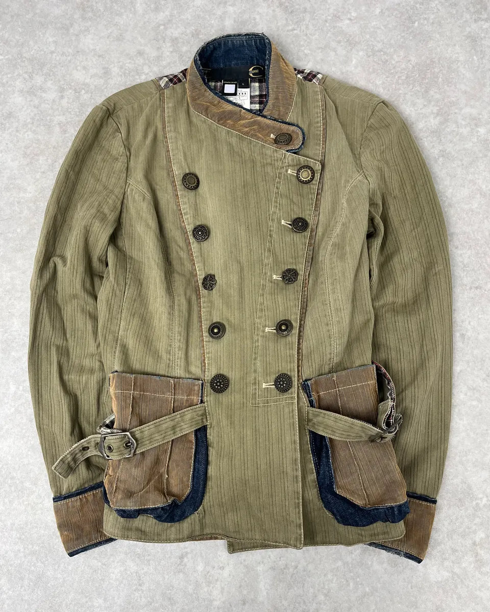 AW2005 Cavalli Khaki Officer Buttoned Jacket qoiMccK 0