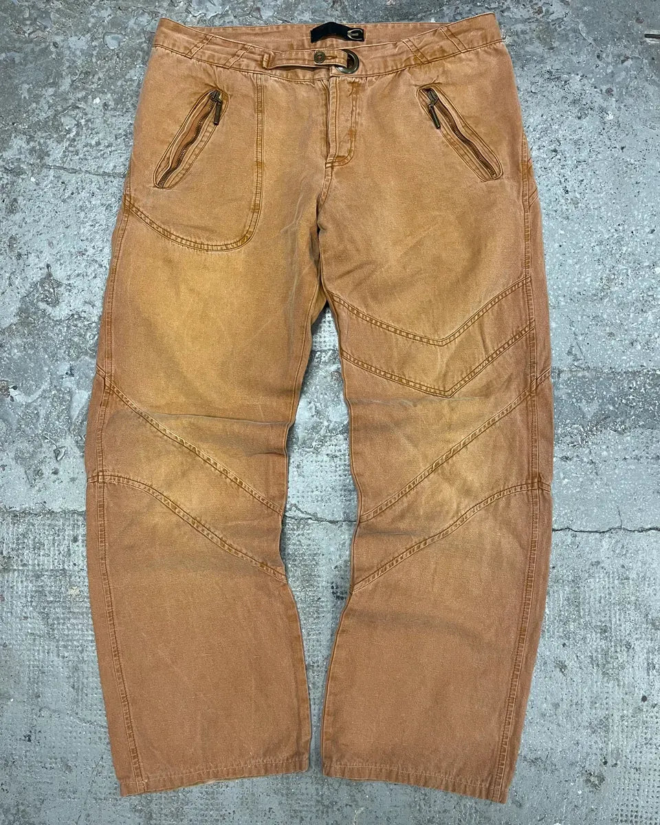 AW2005 Cavalli Large Relaxed Faded Orange Pants IPJVaDN 3