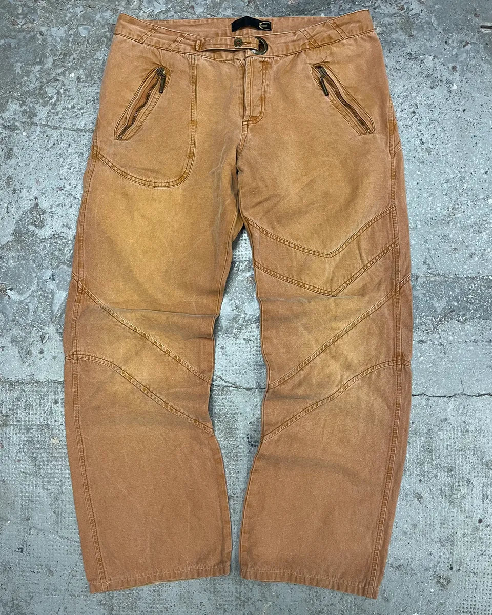 AW2005 Cavalli Large Relaxed Faded Orange Pants IPJVaDN 3