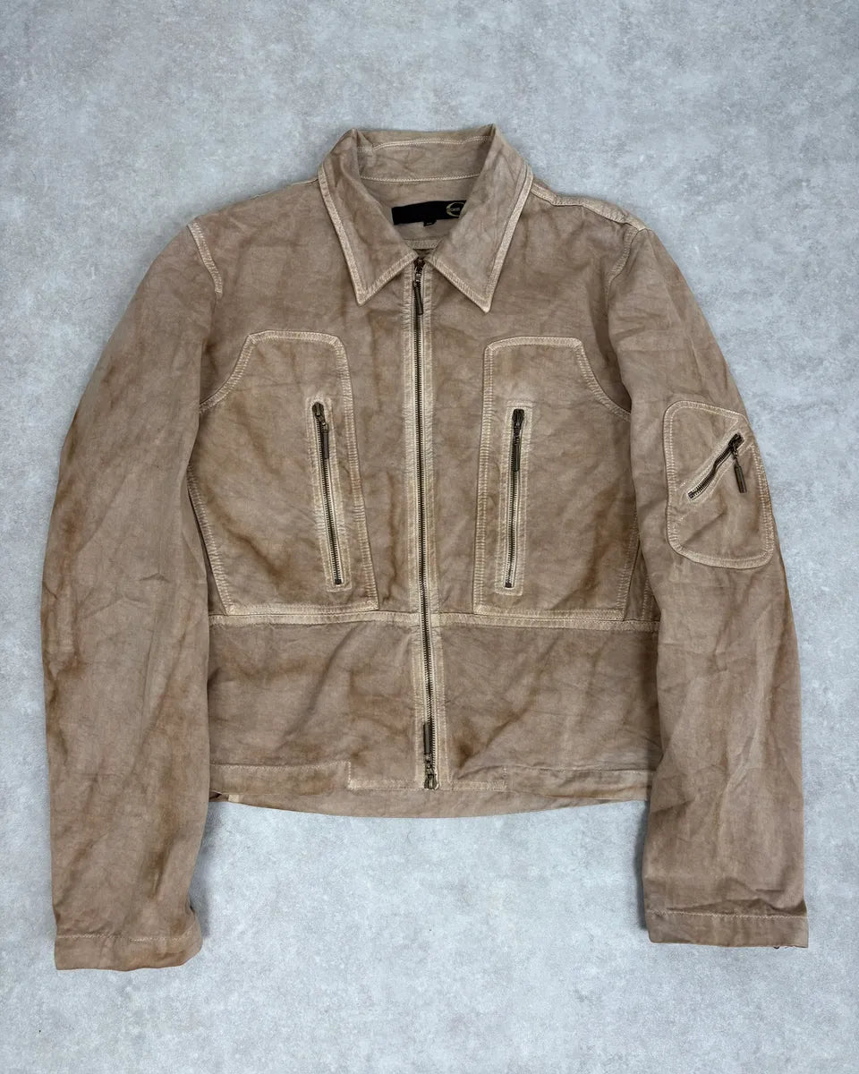 AW2005 Cavalli Light Beige Eroded Multi Zip Jacket uTbNVkJ 0