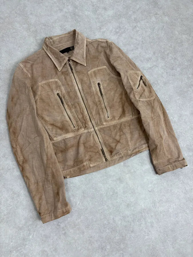 AW2005 Cavalli Light Beige Eroded Multi Zip Jacket uTbNVkJ 3