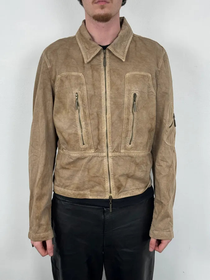 AW2005 Cavalli Light Beige Eroded Multi Zip Jacket uTbNVkJ 1