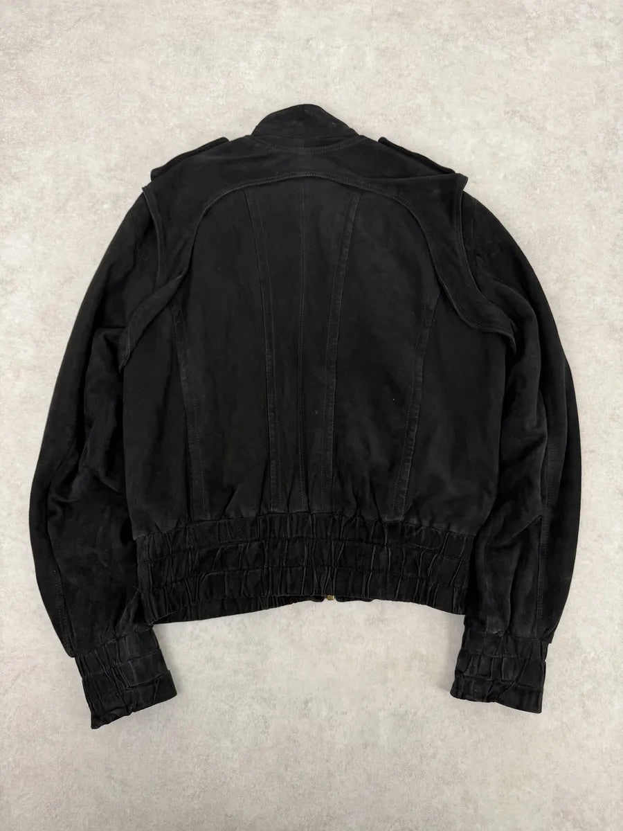 AW2005 Cavalli Multi Zips Black Biker Bomber Jacket QiqGgjU 1