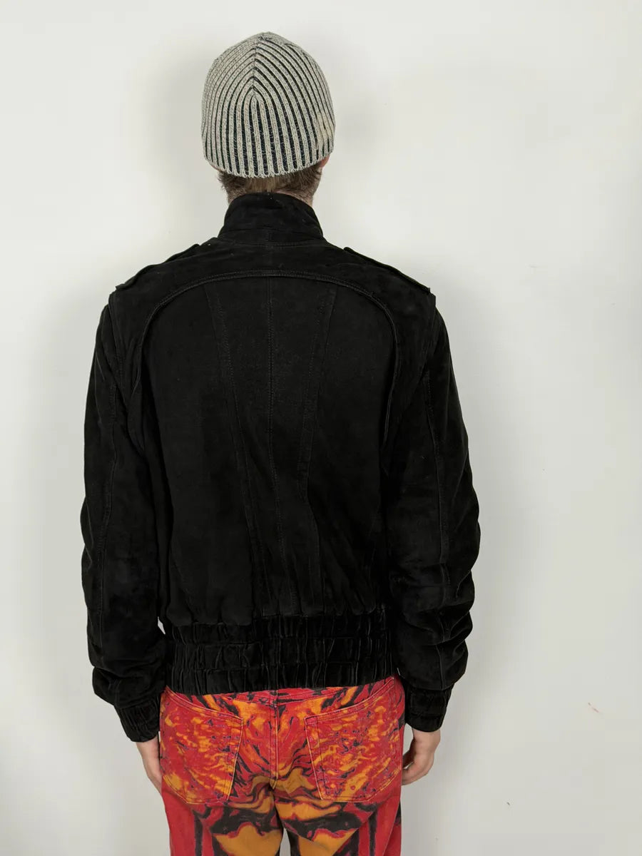 AW2005 Cavalli Multi Zips Black Biker Bomber Jacket QiqGgjU 3