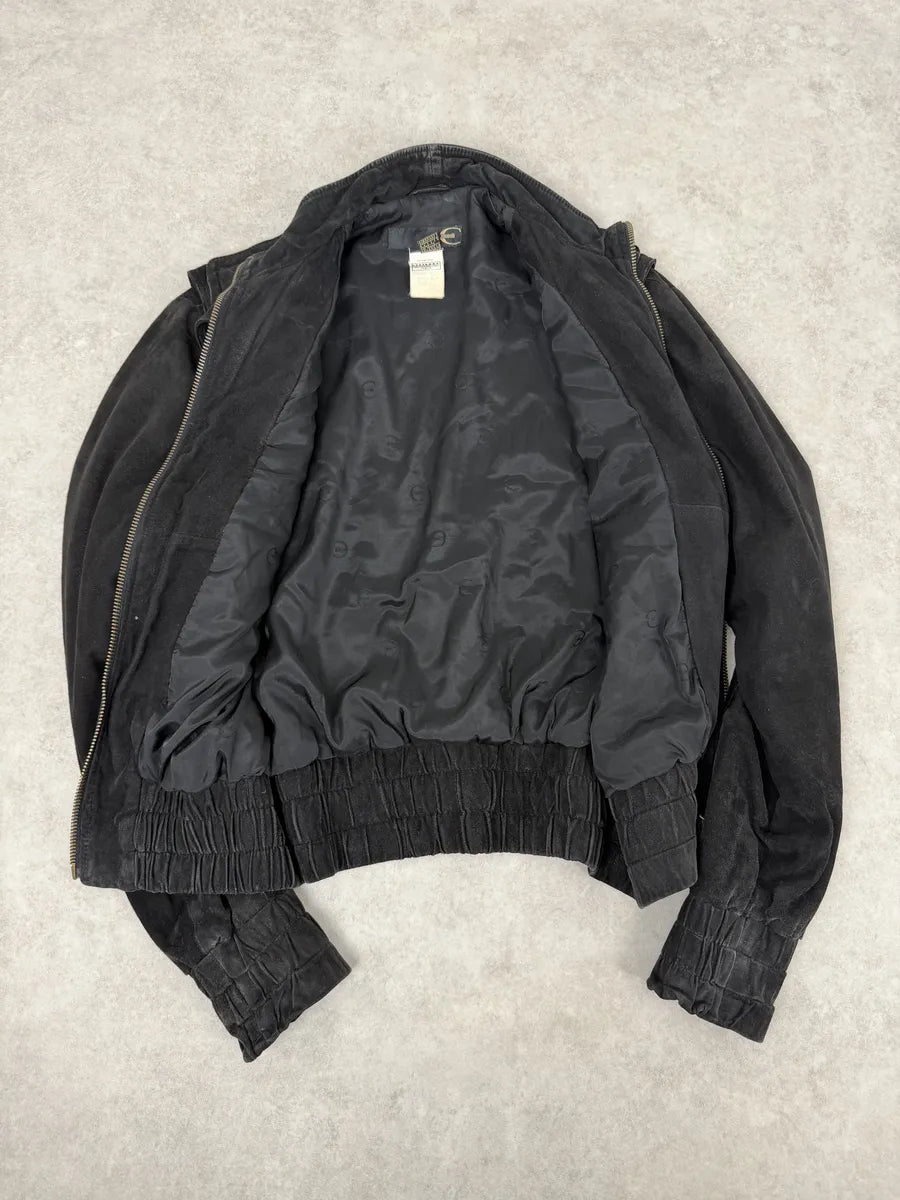 AW2005 Cavalli Multi Zips Black Biker Bomber Jacket QiqGgjU 4