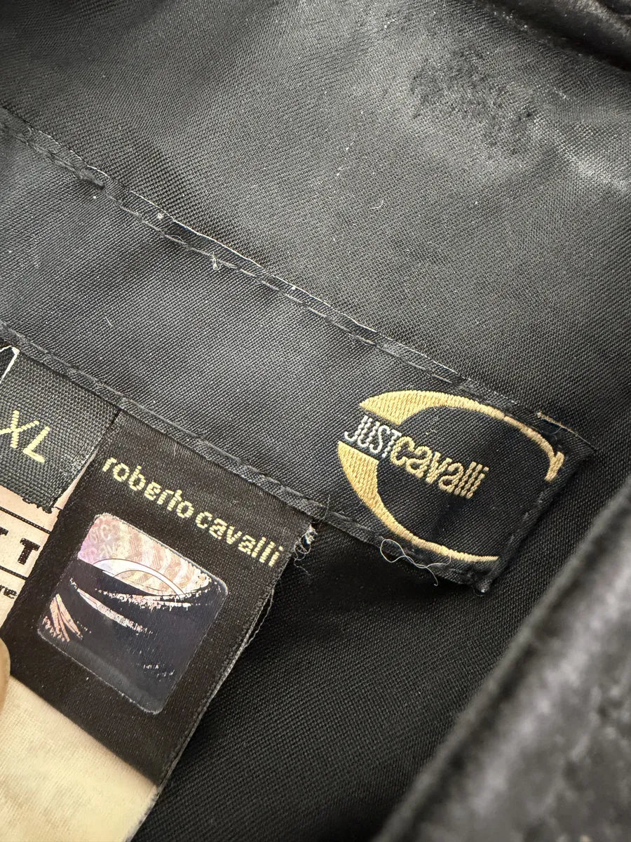 AW2005 Cavalli Multi Zips Black Biker Bomber Jacket QiqGgjU 6