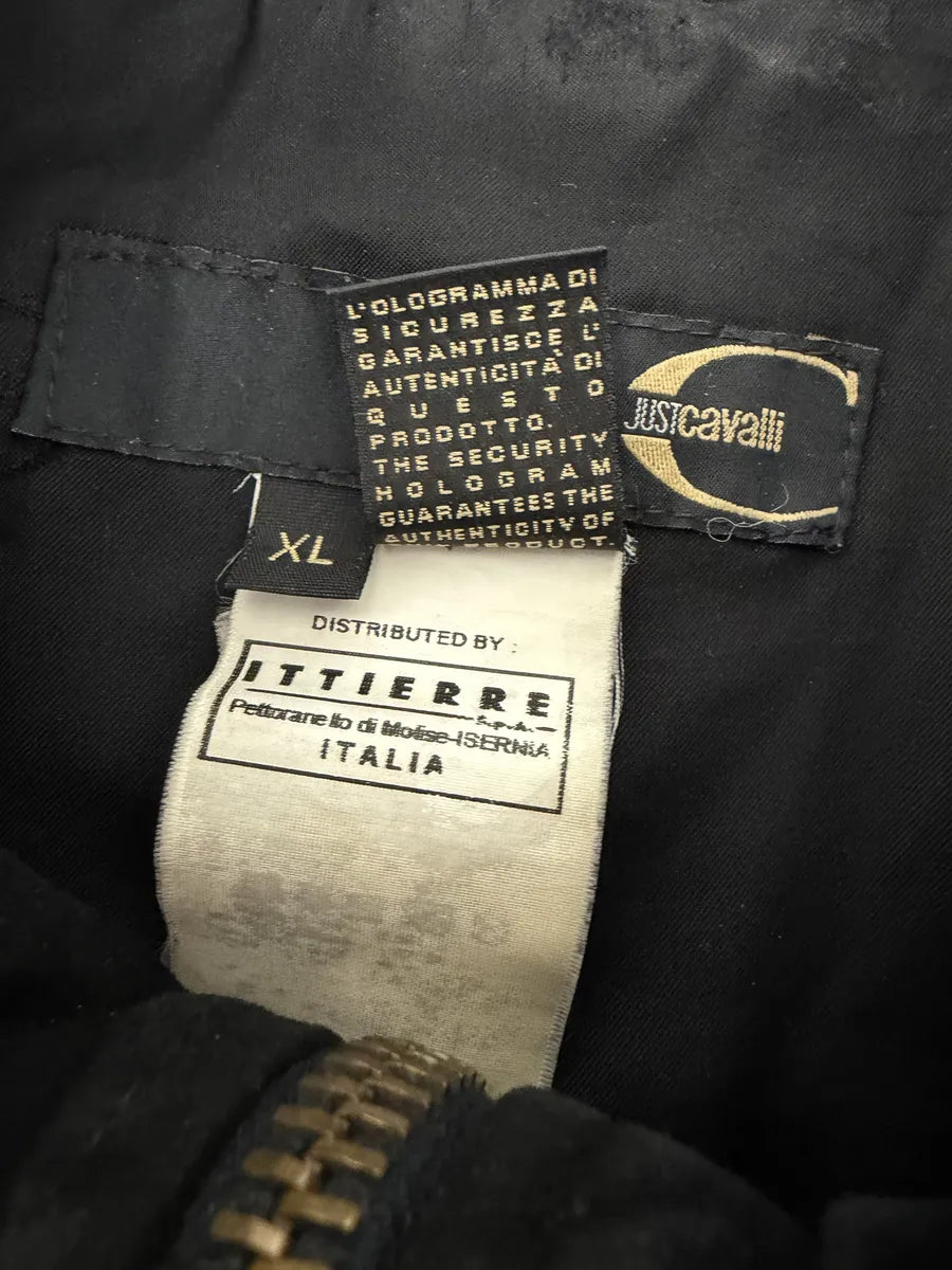 AW2005 Cavalli Multi Zips Black Biker Bomber Jacket QiqGgjU 8