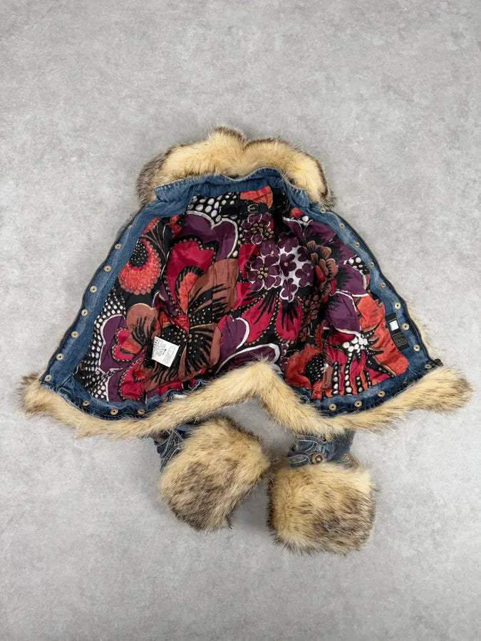 AW2005 Cavalli Napolean Fur Denim Jacket NylifeU 12