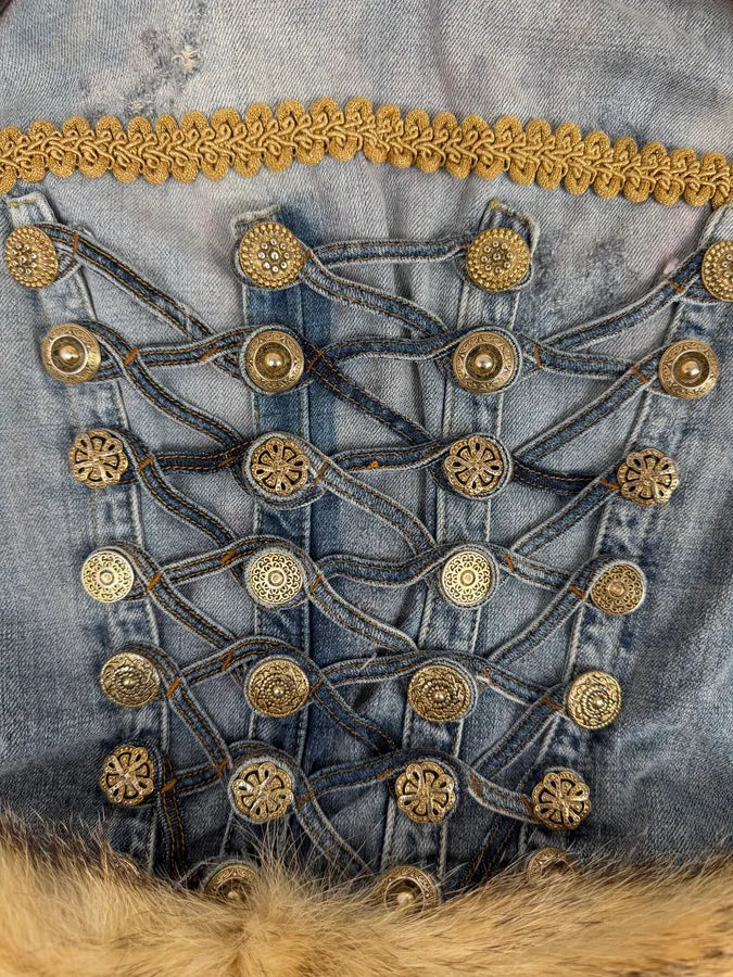 AW2005 Cavalli Napolean Fur Denim Jacket NylifeU 7