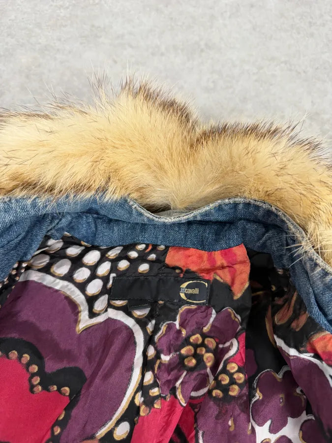 AW2005 Cavalli Napolean Fur Denim Jacket NylifeU 9