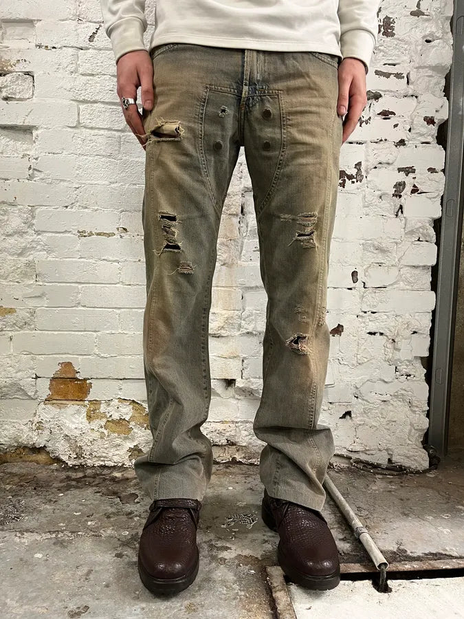 AW2005 Cavalli Orange Faded Blue Denim Jeans viqzplx 1