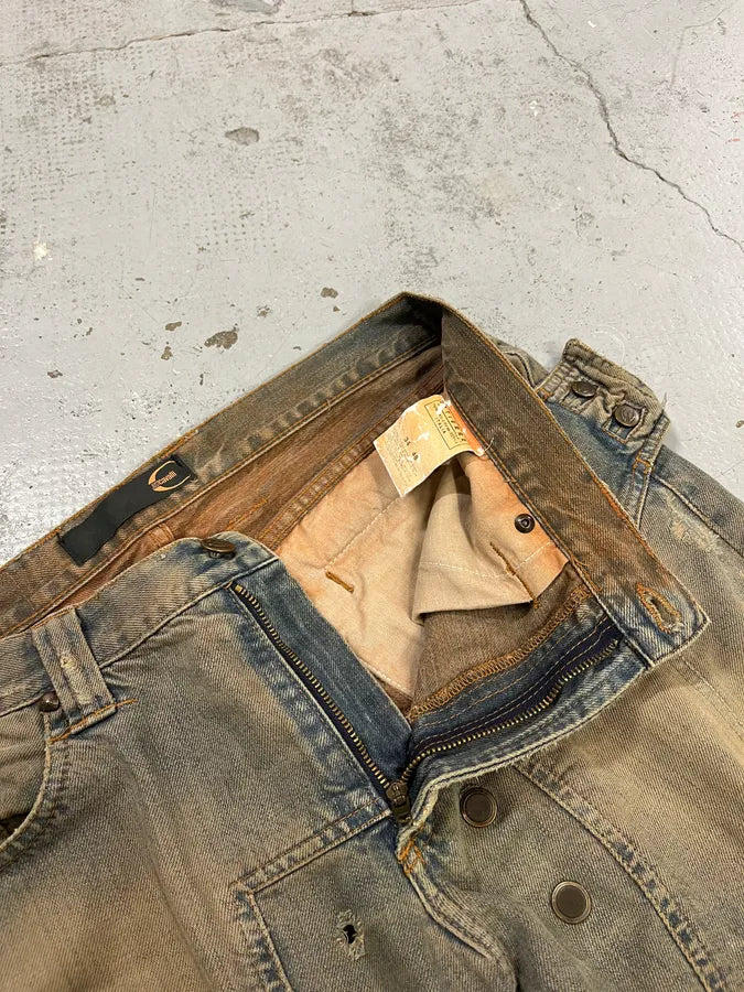 AW2005 Cavalli Orange Faded Blue Denim Jeans viqzplx 11