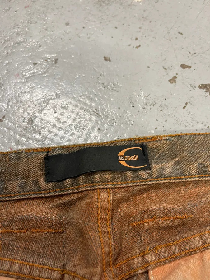 AW2005 Cavalli Orange Faded Blue Denim Jeans viqzplx 12