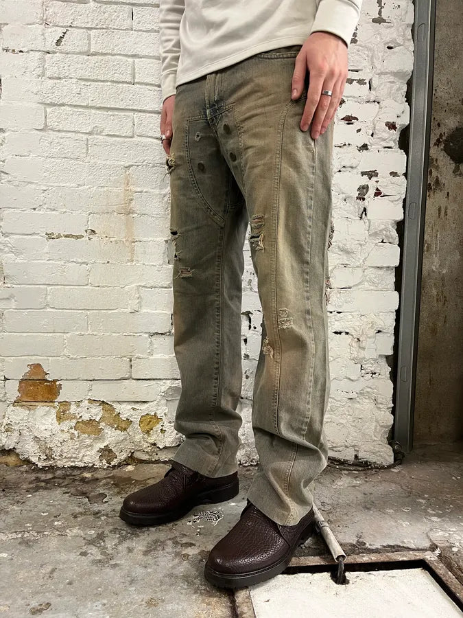 AW2005 Cavalli Orange Faded Blue Denim Jeans viqzplx 2