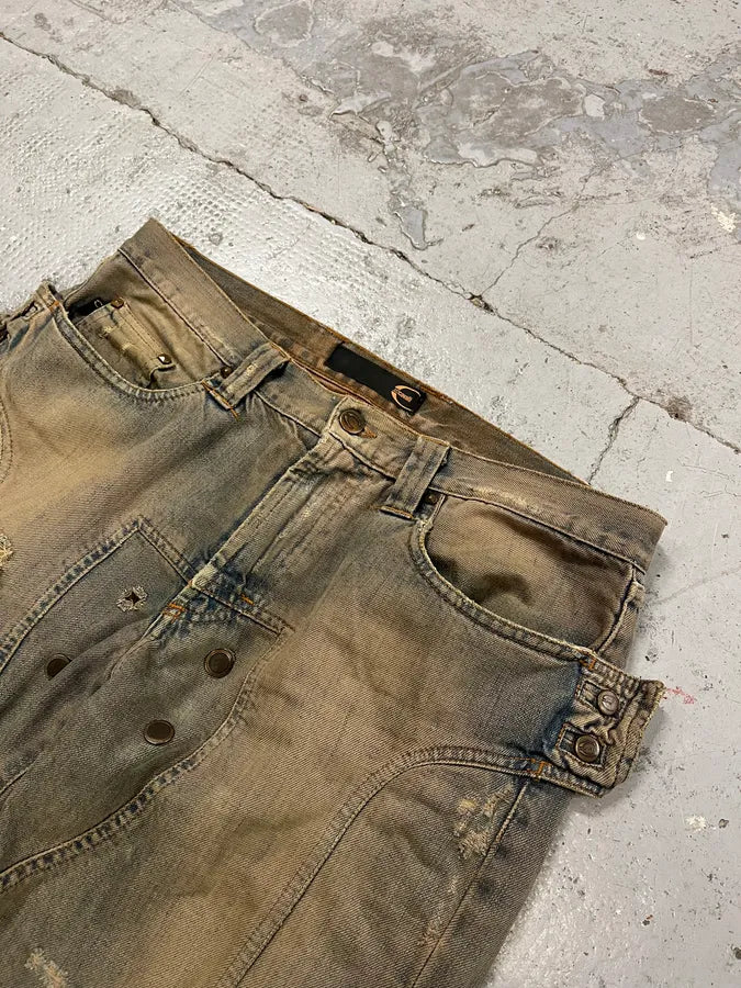 AW2005 Cavalli Orange Faded Blue Denim Jeans viqzplx 5