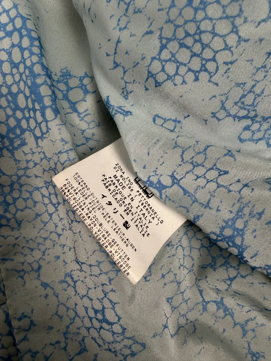 AW2005 Cavalli Python Scales Effect Satin Leather Jacket QixpnzE 8