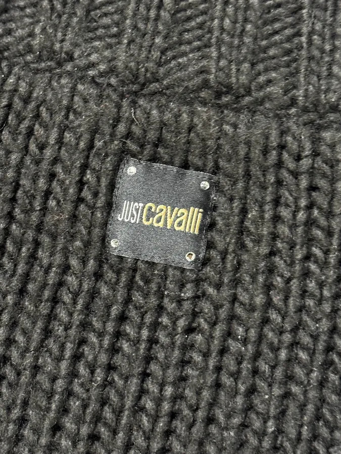 AW2005 Cavalli Quarter Zip Black Wool Sweater QkmDTMh 8