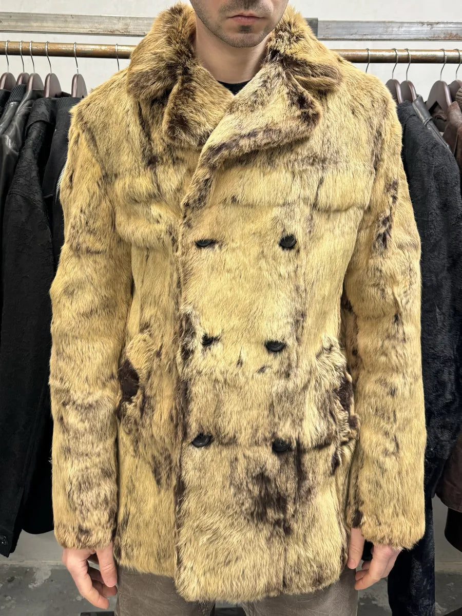 AW2005 Cavalli Reversible Fur Patchwork Bordeaux Leather Jacket (M/L) iHvrzPc 0