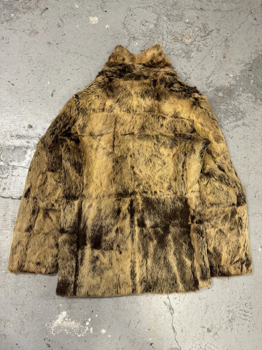 AW2005 Cavalli Reversible Fur Patchwork Bordeaux Leather Jacket (M/L) iHvrzPc 6