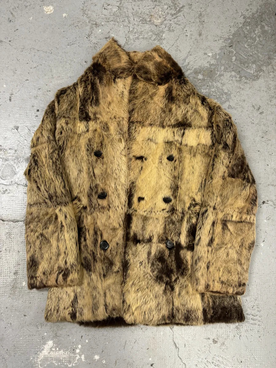 AW2005 Cavalli Reversible Fur Patchwork Bordeaux Leather Jacket (M/L) iHvrzPc 7