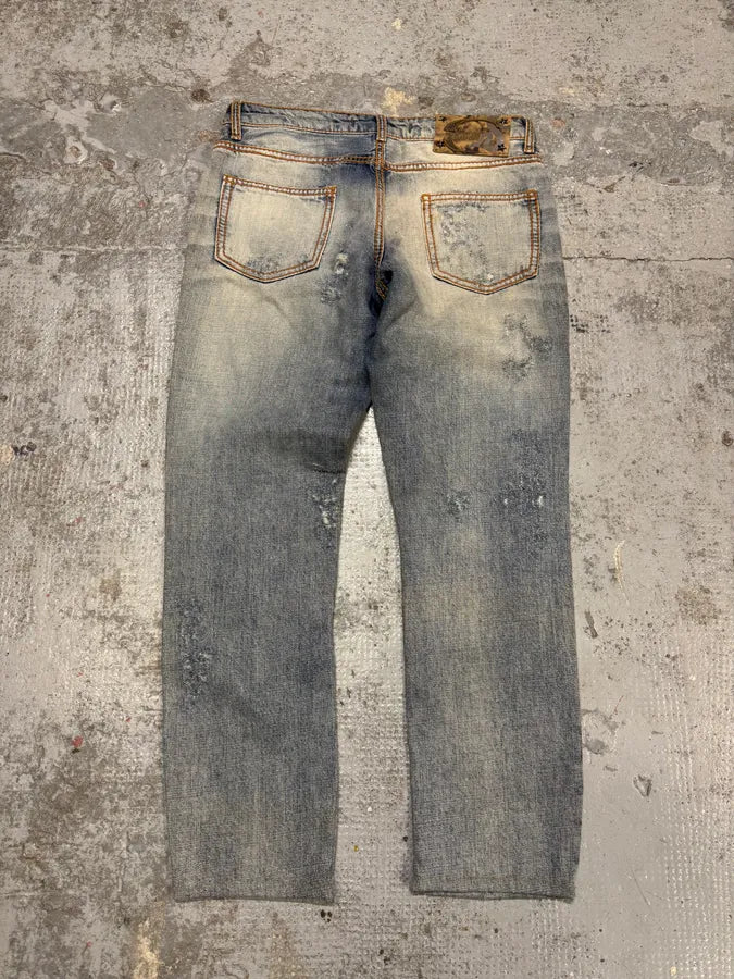 AW2005 Cavalli Royal Ornament Blue Denim Jeans tFHeIcJ 3
