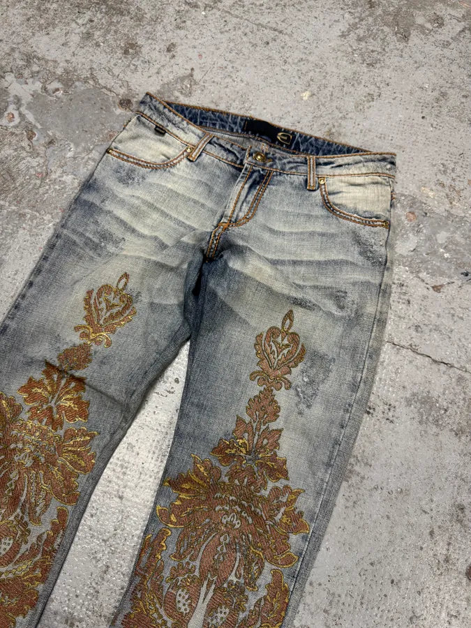 AW2005 Cavalli Royal Ornament Blue Denim Jeans tFHeIcJ 4