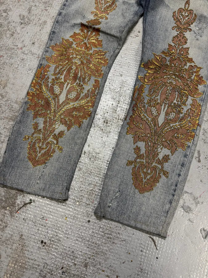 AW2005 Cavalli Royal Ornament Blue Denim Jeans tFHeIcJ 5