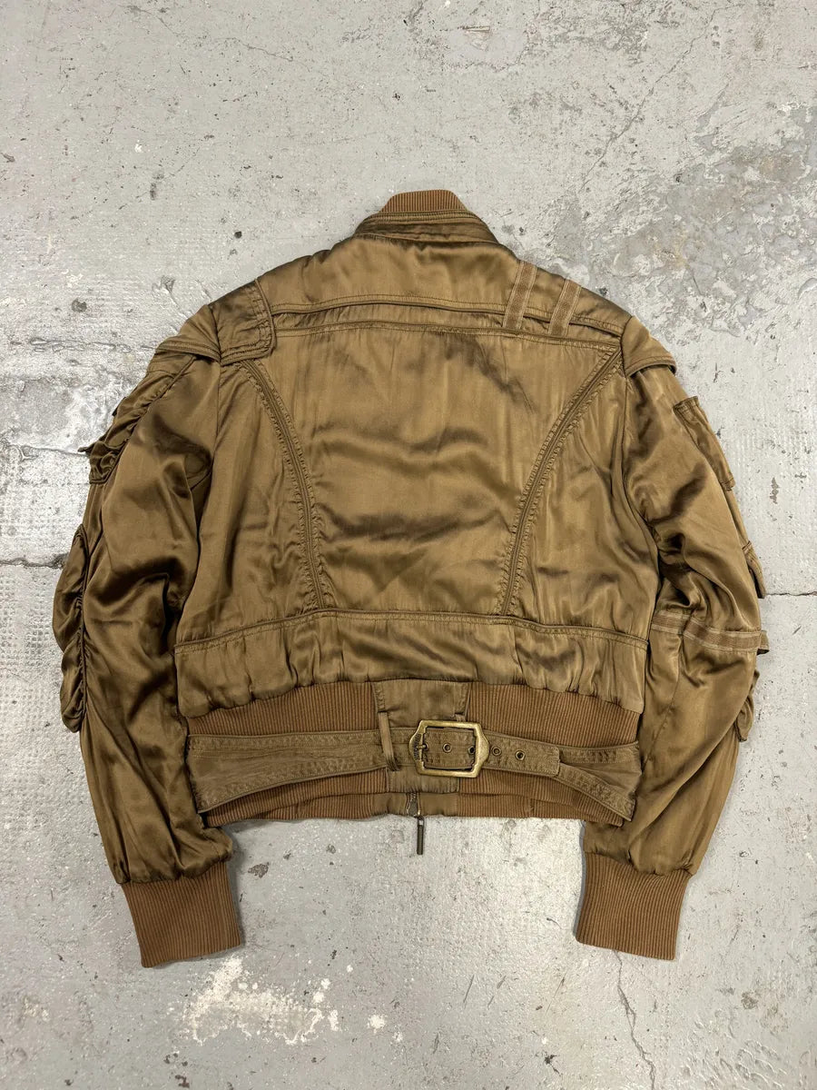 AW2005 Cavalli Silk Bondage Soldier Cargo Gun Bomber Jacket (S) FybgytP 1
