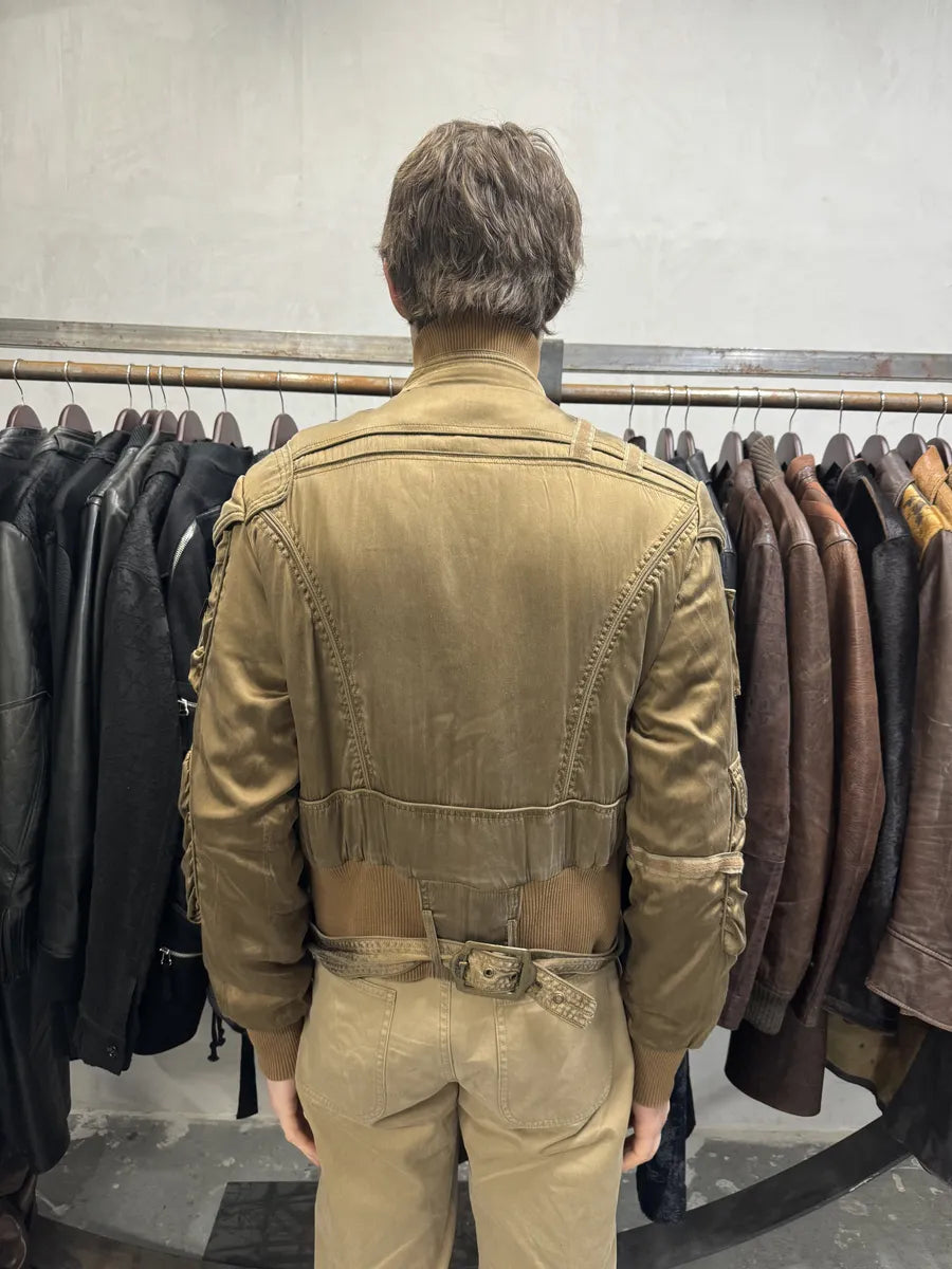 AW2005 Cavalli Silk Bondage Soldier Cargo Gun Bomber Jacket (S) FybgytP 3