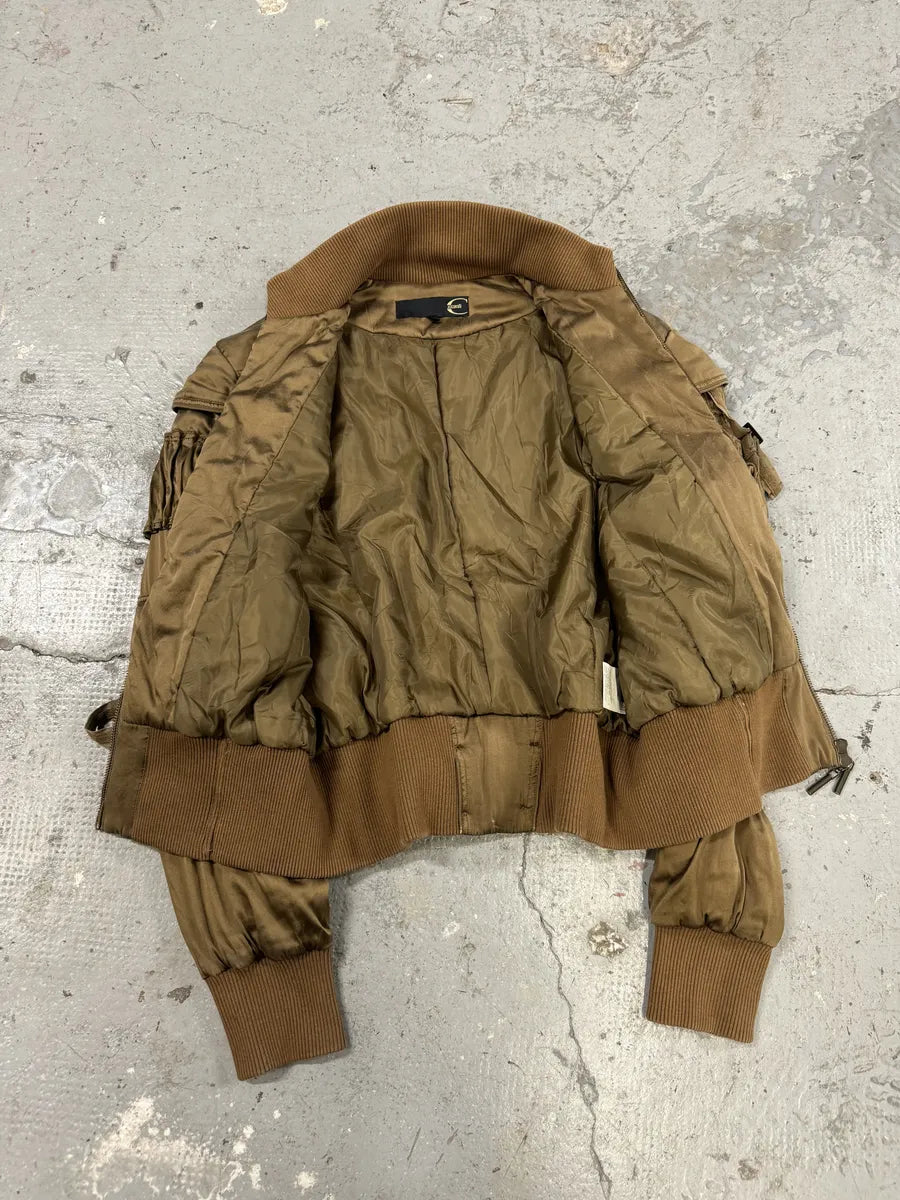 AW2005 Cavalli Silk Bondage Soldier Cargo Gun Bomber Jacket (S) FybgytP 5