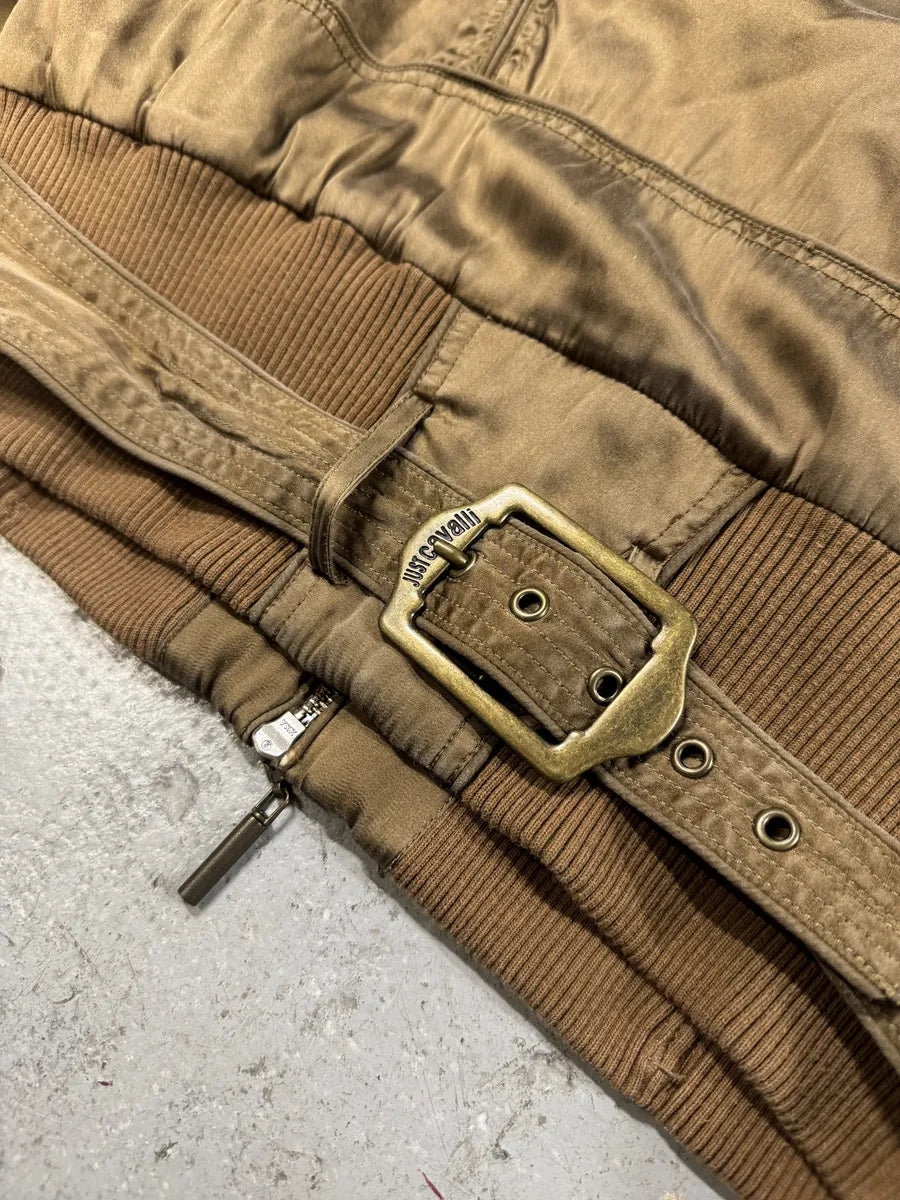 AW2005 Cavalli Silk Bondage Soldier Cargo Gun Bomber Jacket (S) FybgytP 8