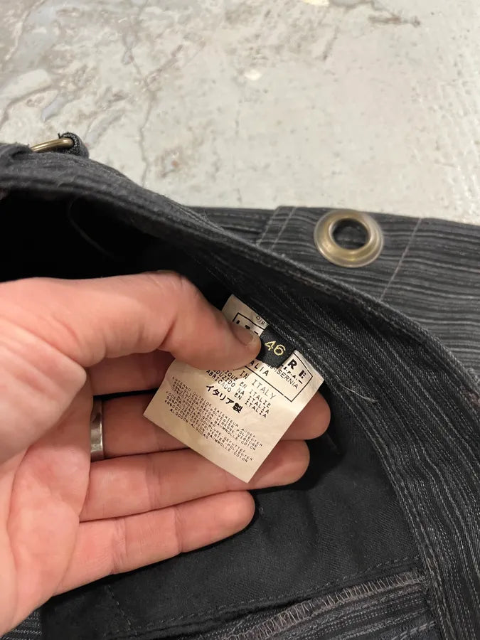 AW2005 Cavalli Striped Black Cargo Tailored Pants EAEYdlx 11