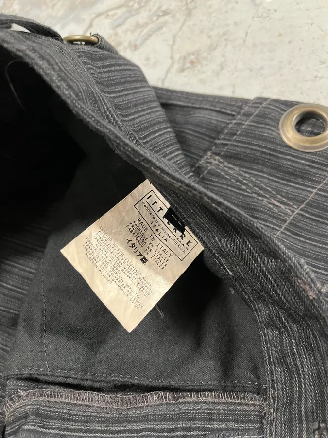 AW2005 Cavalli Striped Black Cargo Tailored Pants EAEYdlx 12