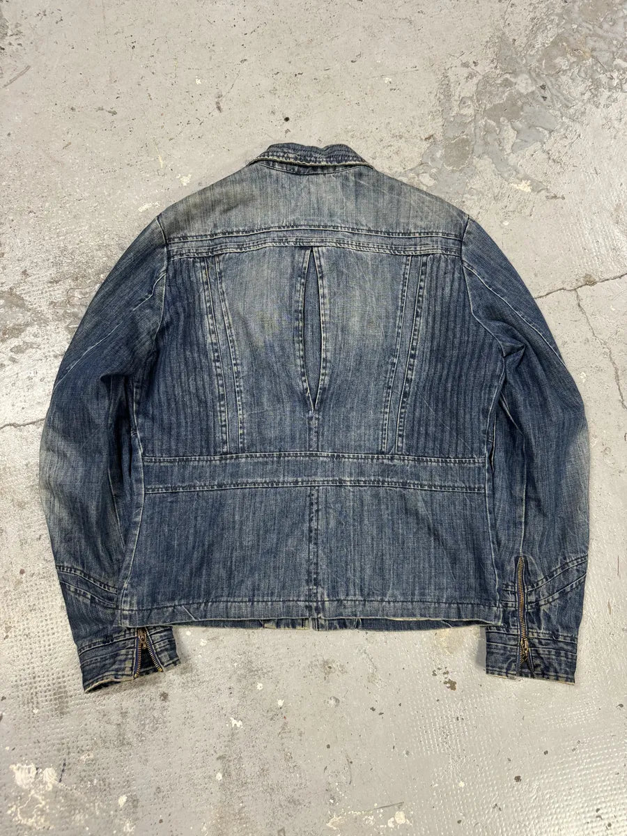 AW2005 Cavalli Vertical Blue Denim Jacket EbubbdK 1