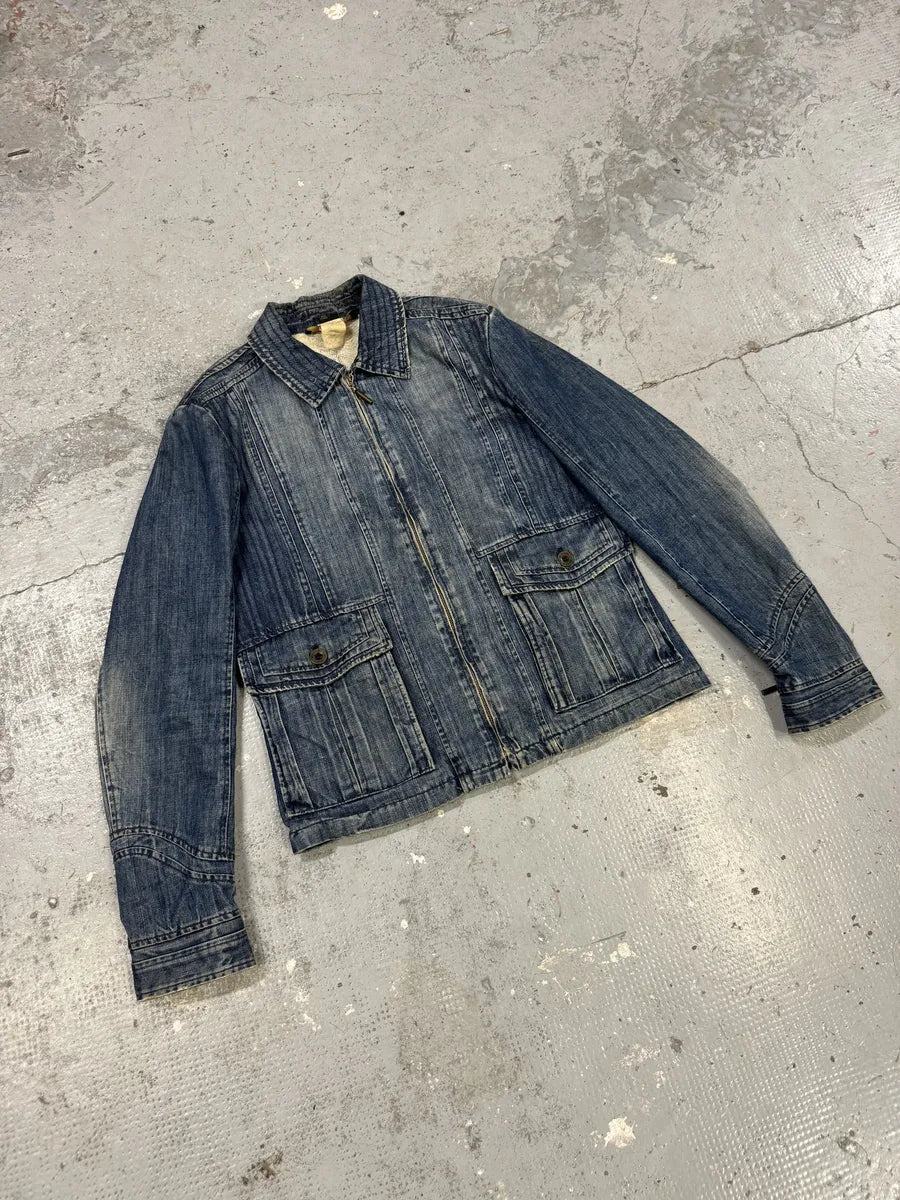 AW2005 Cavalli Vertical Blue Denim Jacket EbubbdK 2