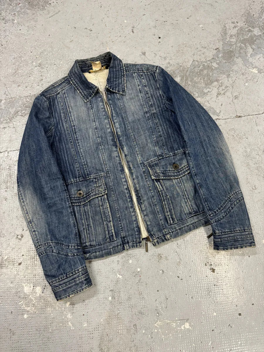 AW2005 Cavalli Vertical Blue Denim Jacket EbubbdK 3