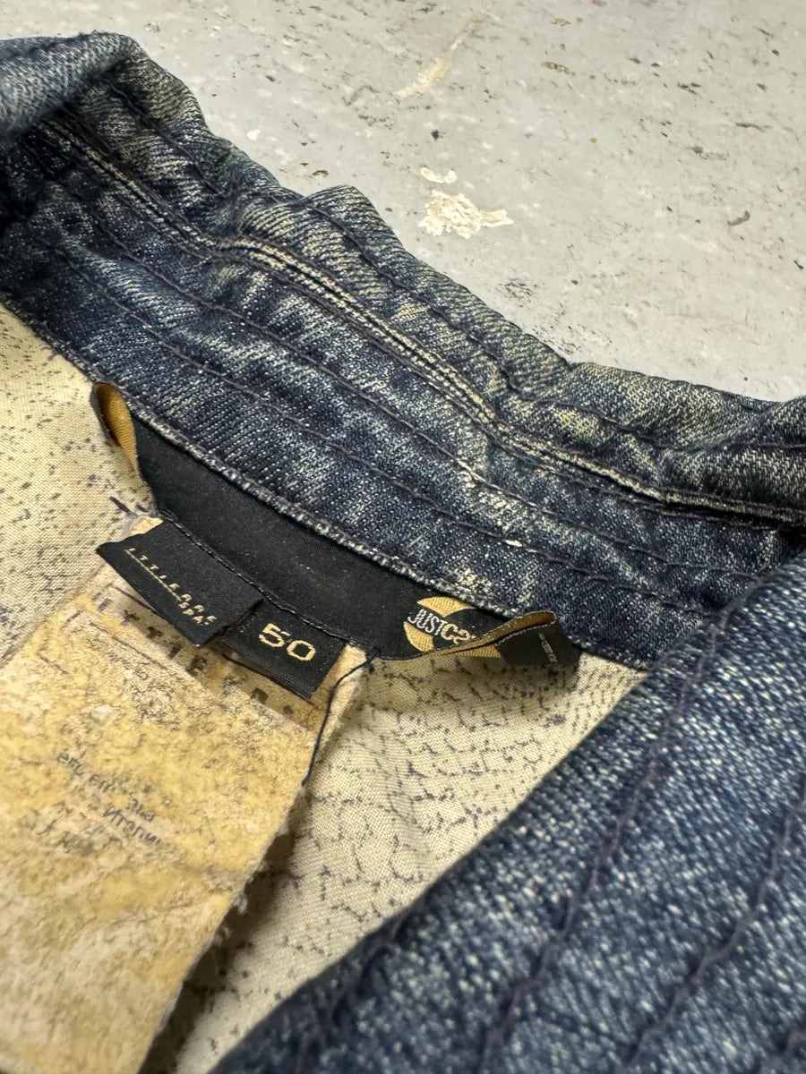 AW2005 Cavalli Vertical Blue Denim Jacket EbubbdK 6