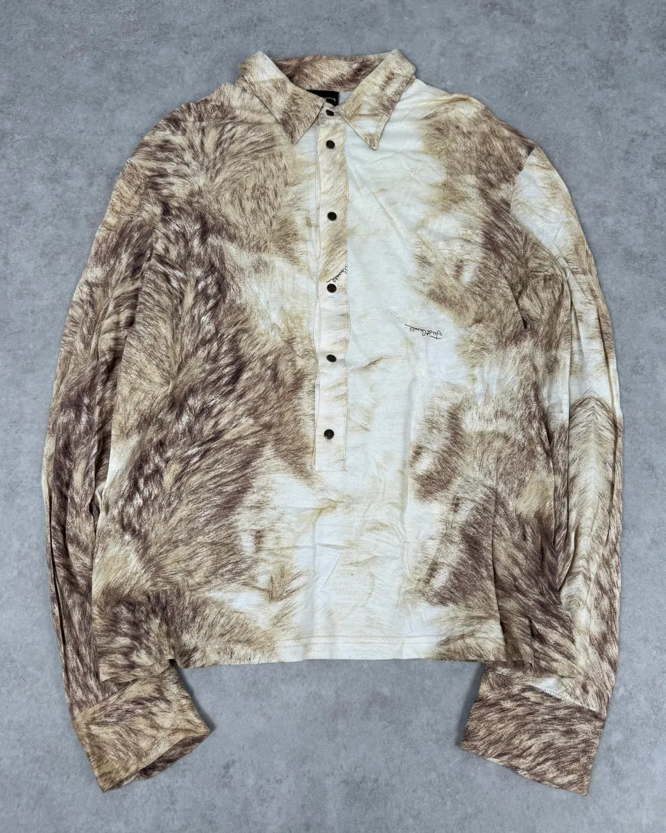 AW2005 Cavalli White & Fur Effect Shirt LHEIGte 0