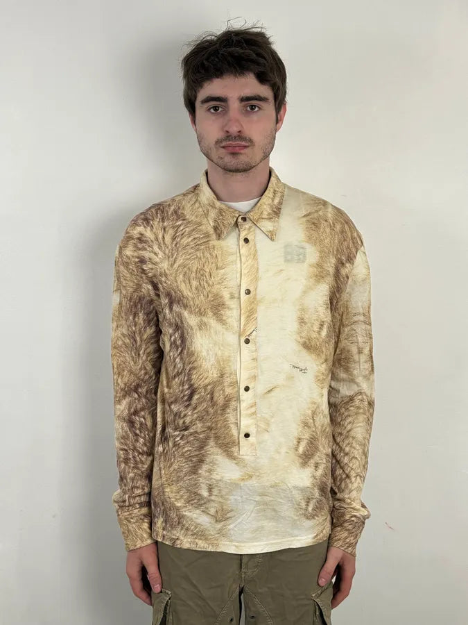 AW2005 Cavalli White & Fur Effect Shirt LHEIGte 1