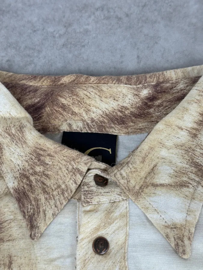AW2005 Cavalli White & Fur Effect Shirt LHEIGte 8