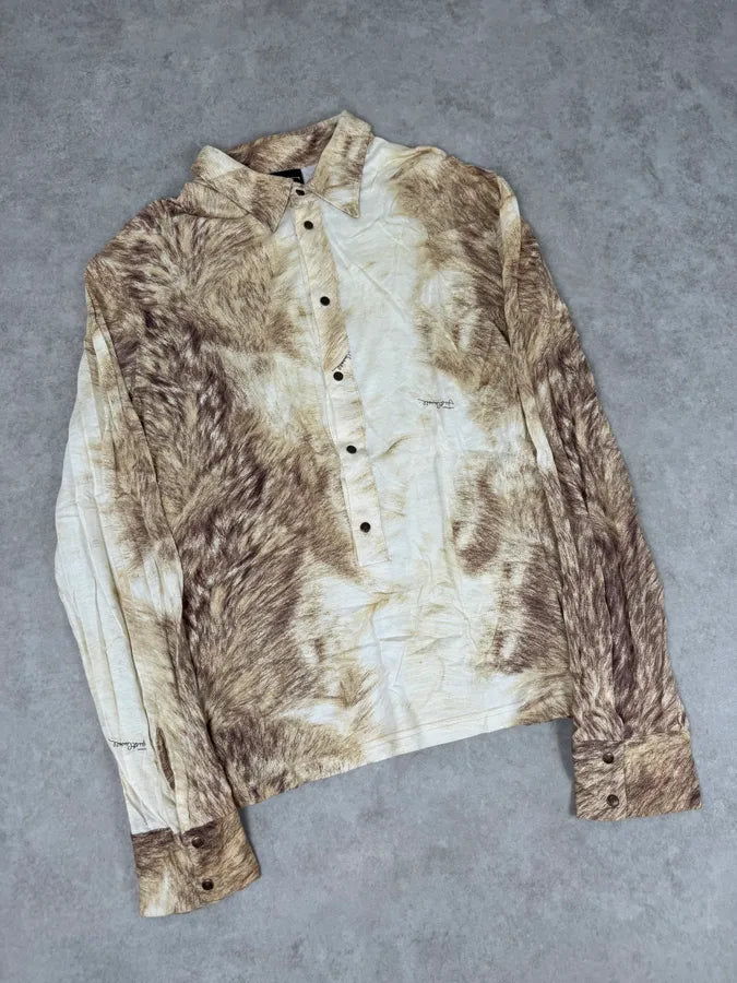 AW2005 Cavalli White & Fur Effect Shirt LHEIGte 4