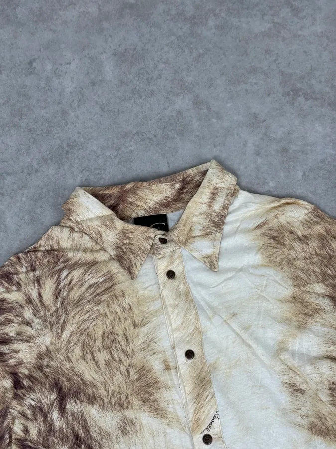 AW2005 Cavalli White & Fur Effect Shirt LHEIGte 3