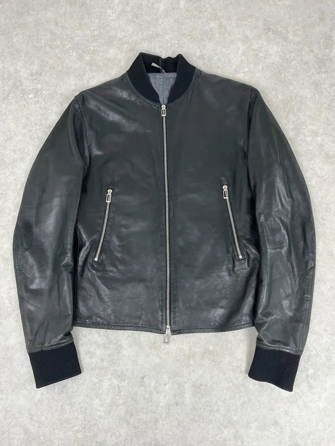 AW2005 Dior Lamb Leather Premium Black Jacket by Hedi Slimane EQUBNgD 0