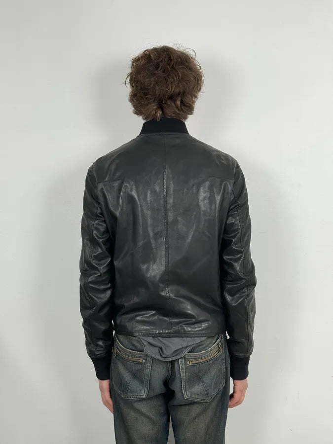 AW2005 Dior Lamb Leather Premium Black Jacket by Hedi Slimane EQUBNgD 2