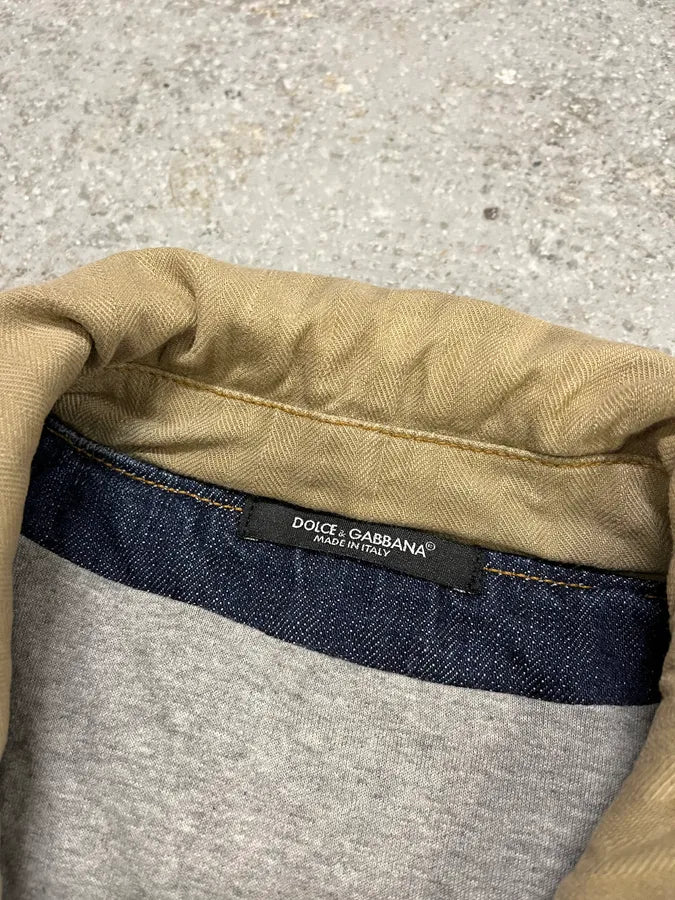AW2005 Dolce & Gabbana 2 in 1 Military Denim Jacket (M) 2