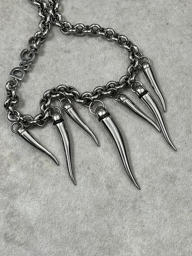 AW2005 Dolce & Gabbana Avant-Garde Multi Teeth Steel Necklace OSDwRxq 3