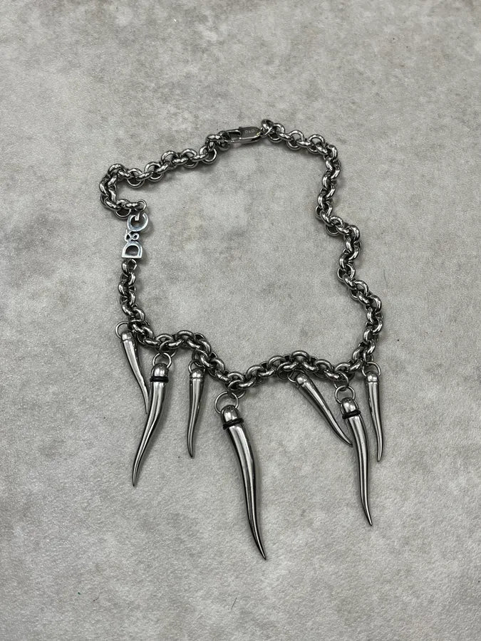 AW2005 Dolce & Gabbana Avant-Garde Multi Teeth Steel Necklace OSDwRxq 2