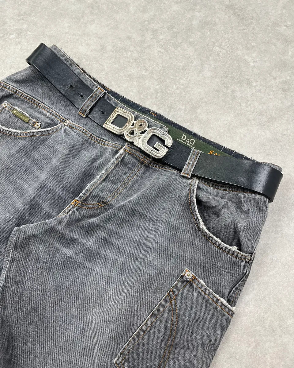 AW2005 Dolce & Gabbana Black Leather Buckle Belt zfHulQh 1