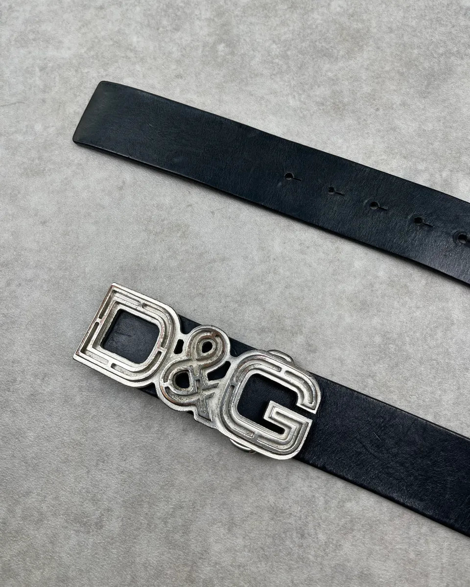 AW2005 Dolce & Gabbana Black Leather Buckle Belt zfHulQh 3