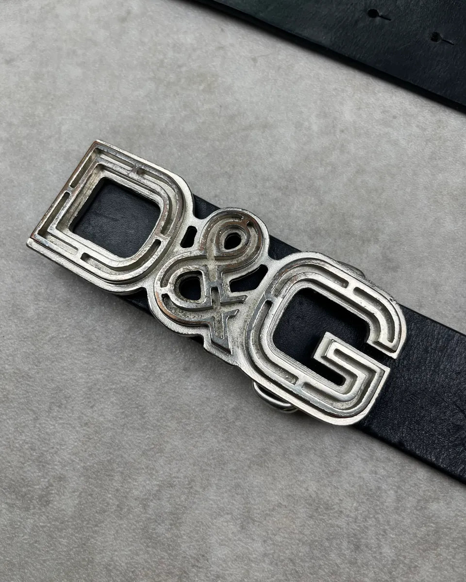 AW2005 Dolce & Gabbana Black Leather Buckle Belt zfHulQh 4
